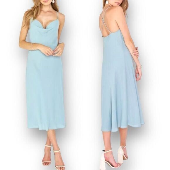 Show Me Your Mumu M Sage Verona Cowl Neck Midi Dress Wedding Guest Bridesmaid - Picture 2 of 9